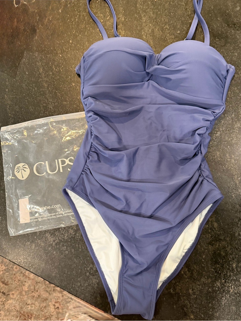 Cupshe Lavender Ruched Sweetheart One-Piece Swimsuit